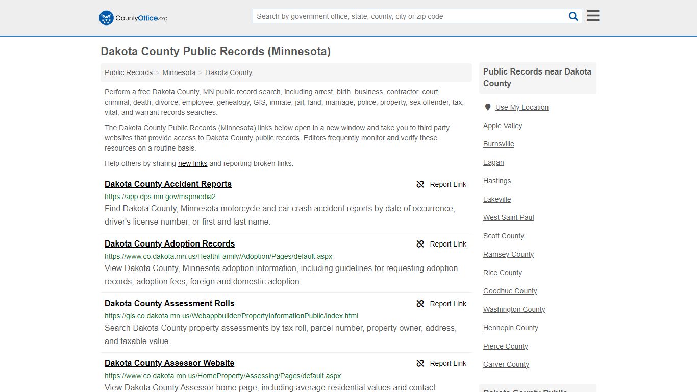 Public Records - Dakota County, MN (Business, Criminal ... - County Office